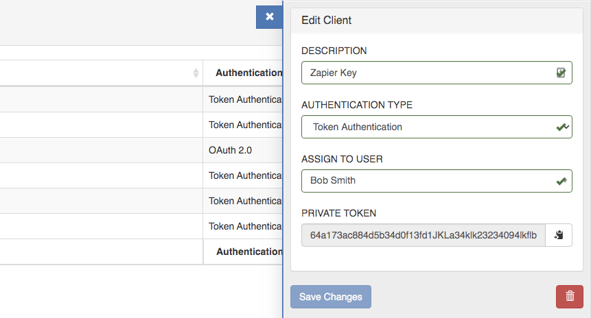 API Key Sidebar