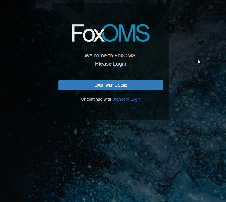 FoxOMS SAML Login Screen