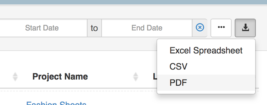 Booking Table Export Options