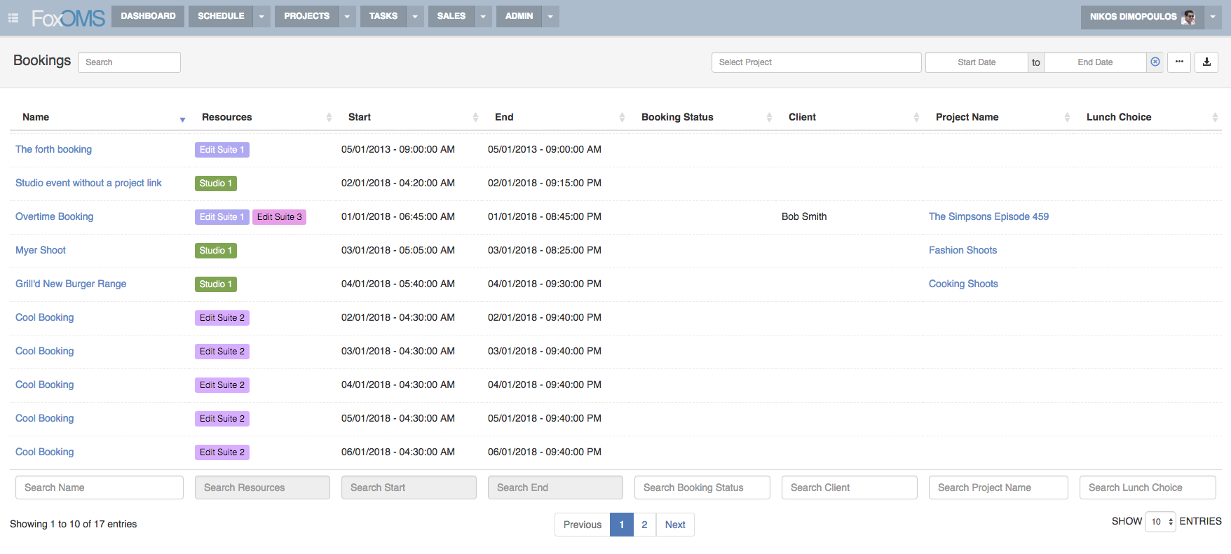 Booking Table