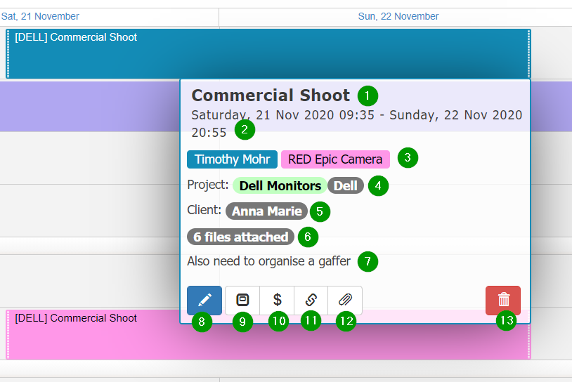 Booking Quick Info Panel