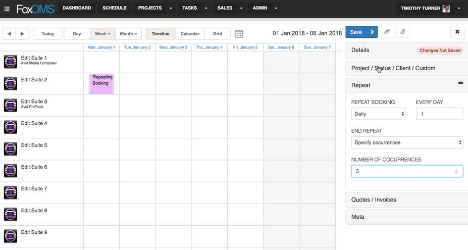 Repeating Bookings