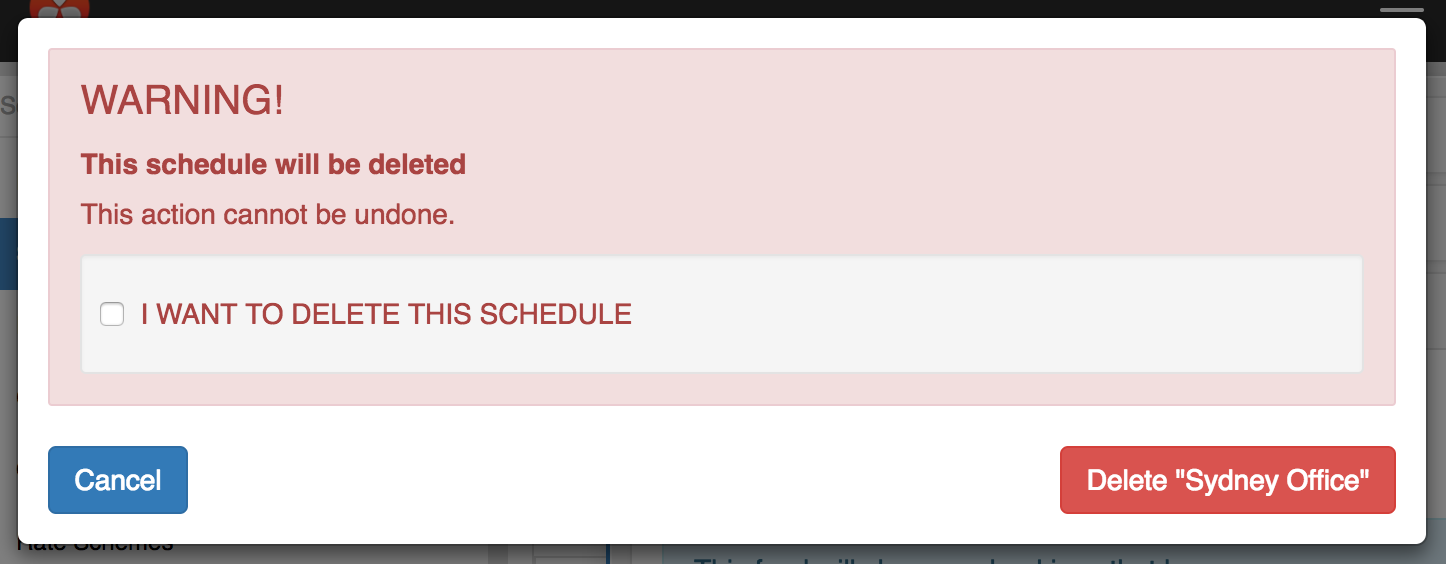 Deleting a Schedule