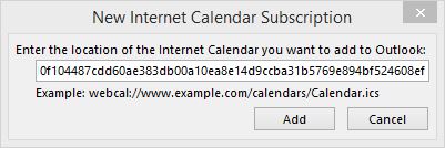 Outlook Calendar Booking Feed URL