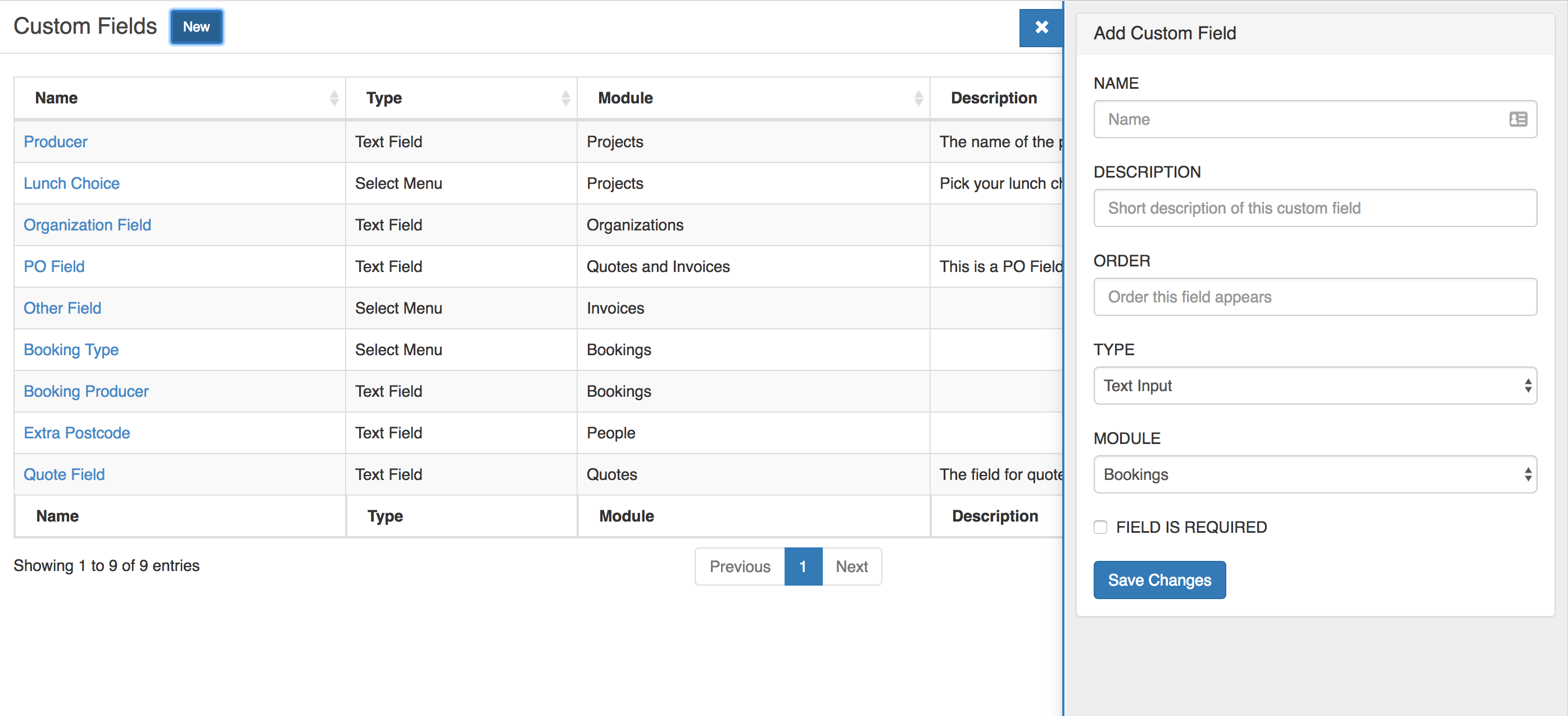 Custom Fields