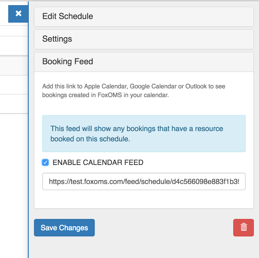 Creating a Schedule Booking Feed