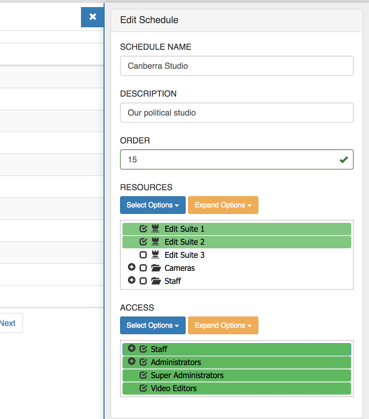 Creating a Schedule