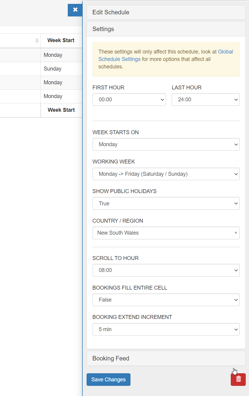 Creating a Schedule